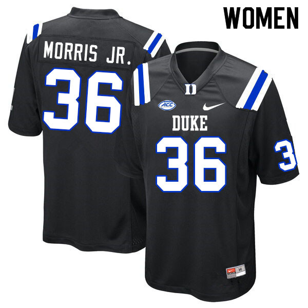 Women #36 Nick Morris Jr. Duke Blue Devils College Football Jerseys Sale-Black - Click Image to Close